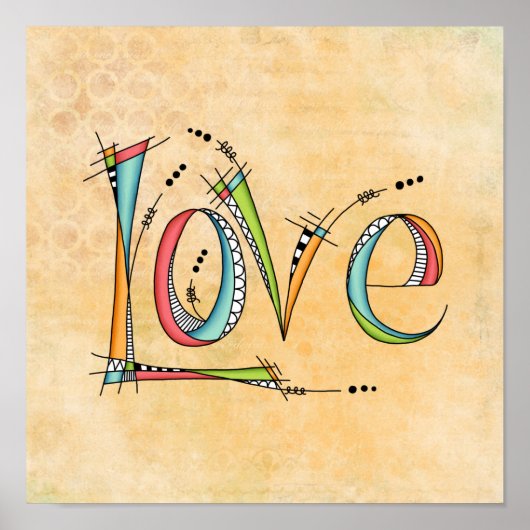 Whimsical Love Hand-Lettering Poster (Voorkant)