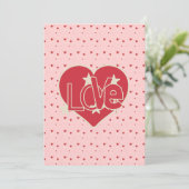 Whimsical Love Hearts Patroon Wedding Kaart (Staand voorkant)