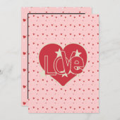 Whimsical Love Hearts Patroon Wedding Kaart (Voorkant / Achterkant)