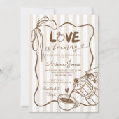 Whimsical Love is Brewing Coffee Bruidsfeest Kaart (Voorkant)