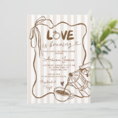 Whimsical Love is Brewing Coffee Bruidsfeest Kaart (Staand voorkant)