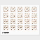 Whimsical Love is Brewing Coffee Bruidsfeest Vierkante Sticker (Vel)