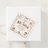 Whimsical Love is Brewing Coffee Bruiloftsborrel Bedankjes Labels (In situ)