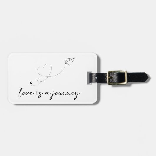 Whimsical Love is een reis zwart & wit Bagagelabel (Voorkant horizontaal)