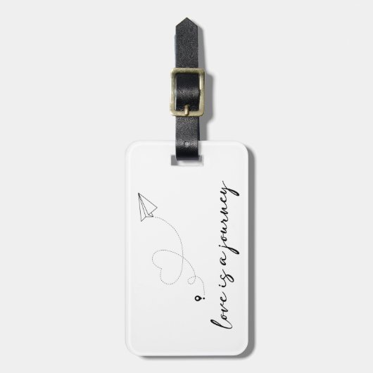 Whimsical Love is een reis zwart & wit Bagagelabel (Voorkant verticaal)