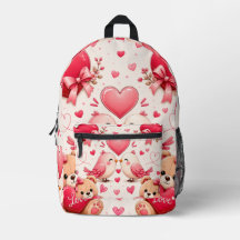 Whimsical Love Pattern Schooltas - Cute Cadeau voo