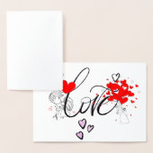 Whimsical Love Script | Bruid & Bruidegom Hart Bru Folie Kaarten (Display)