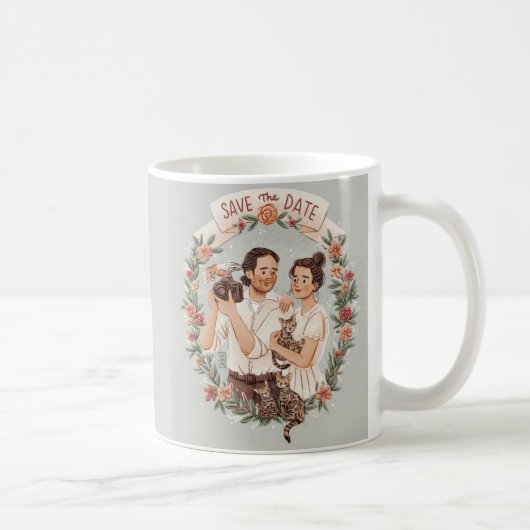 Whimsical Love Trio – Koppel & Kat Koffiemok (Rechts)