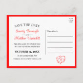 Whimsical Lovebirds Boho Red Wedding Save the Date Aankondigingskaart (Achterkant)