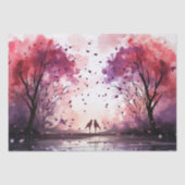 Whimsical Lovebirds & Waterverf Tree Decoupage Tissuepapier (Voorkant)