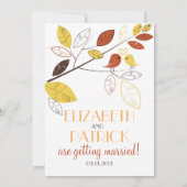 Whimsical Lovebirds Wedding Kaart (Achterkant)