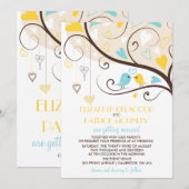 Whimsical Lovebirds Wedding Kaart (Voorkant / Achterkant)