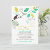 Whimsical Lovebirds Wedding Kaart (Staand voorkant)