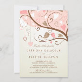 Whimsical Lovebirds Wedding Kaart (Voorkant)