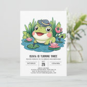 Whimsical Lovely Frog Digitale Verjaardag Kaart (Staand voorkant)