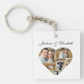 Whimsical Lovely Heart Gepersonaliseerde Fotocolla Sleutelhanger (voorkant)