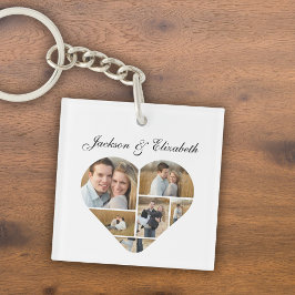 Whimsical Lovely Heart Gepersonaliseerde Fotocolla Sleutelhanger