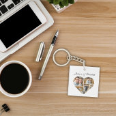 Whimsical Lovely Heart Gepersonaliseerde Fotocolla Sleutelhanger