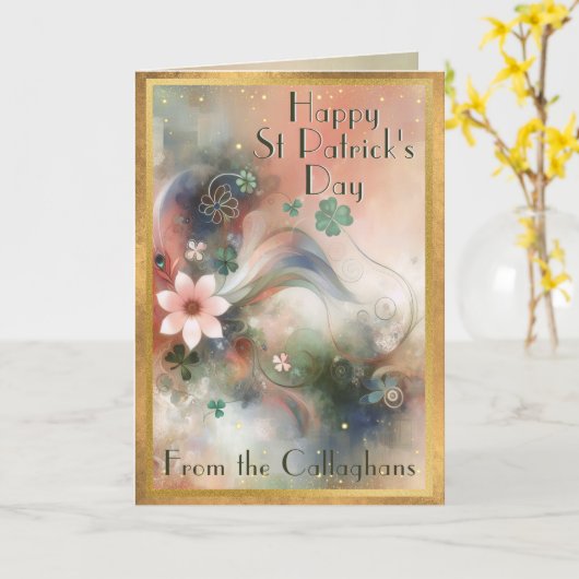 Whimsical Luck van de Ierse St Patrick's Day Kaart (Gele Bloem)