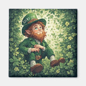 Whimsical Lucky-ish Leprechaun Lush Forest Magical Magneet (Voorkant)