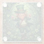 Whimsical Lucky-ish Leprechaun Lush Forest Nursery Glazen Onderzetter (Achterkant)