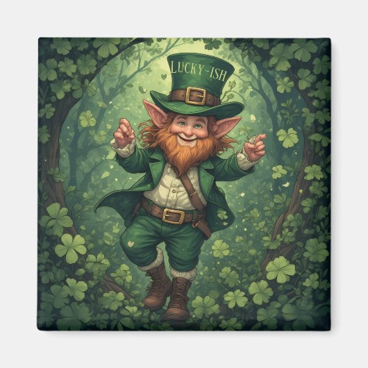 Whimsical Lucky-ish Leprechaun Lush Forest Nursery Magneet (Voorkant)