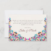 Whimsical Luxe Ivoor Bloemen Stijl Border Wedding (Achterkant)