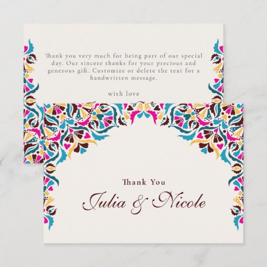 Whimsical Luxe Ivoor Bloemen Stijl Border Wedding (Voorkant / Achterkant)