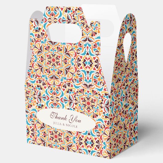 Whimsical Luxe Ivoor Bloemen Stijl Border Wedding Bedankdoosjes (Geopend)