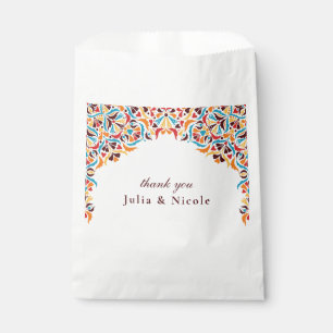 Whimsical Luxe Ivoor Bloemen Stijl Border Wedding Bedankzakje