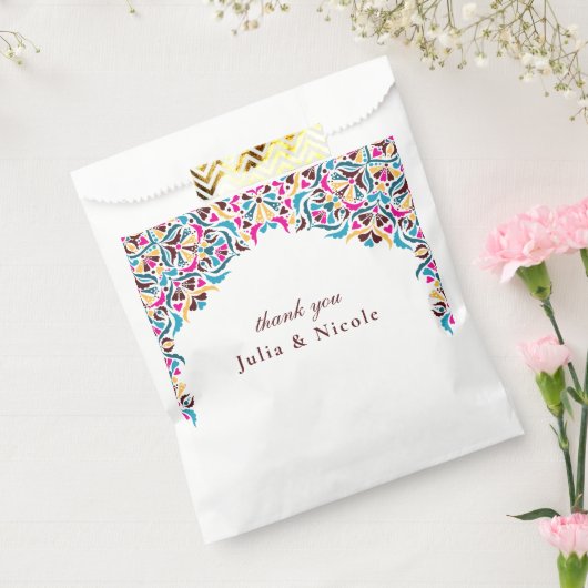 Whimsical Luxe Ivoor Bloemen Stijl Border Wedding Bedankzakje (Gezegeld)