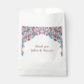 Whimsical Luxe Ivoor Bloemen Stijl Border Wedding Bedankzakje (Voorkant)