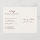 Whimsical Luxe Ivoor Bloemen Stijl Border Wedding Briefkaart (Achterkant)