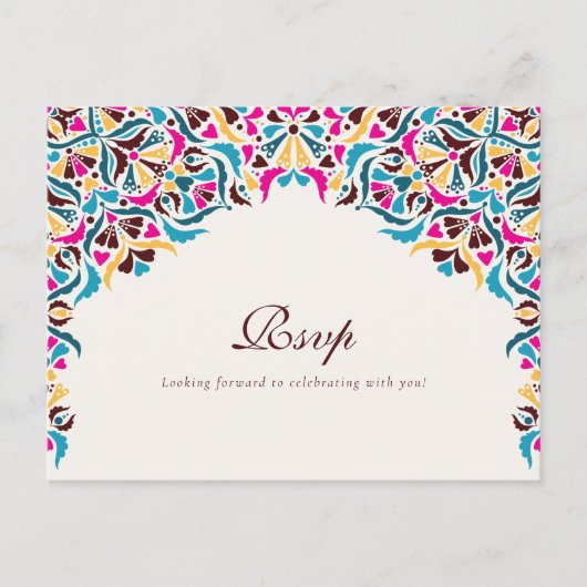 Whimsical Luxe Ivoor Bloemen Stijl Border Wedding Briefkaart (Voorkant)