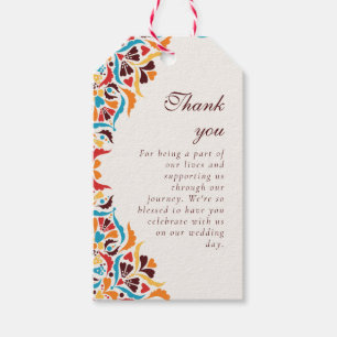 Whimsical Luxe Ivoor Bloemen Stijl Border Wedding Cadeaulabel