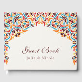 Whimsical Luxe Ivoor Bloemen Stijl Border Wedding Gastenboek (Voorkant)