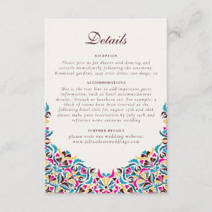 Whimsical Luxe Ivoor Bloemen Stijl Border Wedding Informatiekaartje