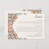 Whimsical Luxe Ivoor Bloemen Stijl Border Wedding Informatiekaartje (Voorkant / Achterkant)