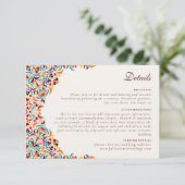 Whimsical Luxe Ivoor Bloemen Stijl Border Wedding Informatiekaartje (Staand voorkant)