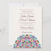 Whimsical Luxe Ivoor Bloemen Stijl Border Wedding Kaart (Voorkant)