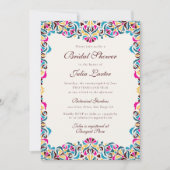 Whimsical Luxe Ivoor Bloemen Stijl Border Wedding Kaart (Voorkant)