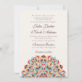 Whimsical Luxe Ivoor Bloemen Stijl Border Wedding Kaart (Voorkant)