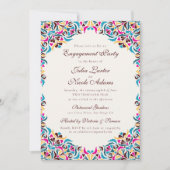 Whimsical Luxe Ivoor Bloemen Stijl Border Wedding Kaart (Voorkant)