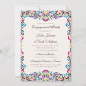 Whimsical Luxe Ivoor Bloemen Stijl Border Wedding Kaart (Voorkant)