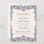 Whimsical Luxe Ivoor Bloemen Stijl Border Wedding Kaart (Voorkant)