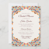 Whimsical Luxe Ivoor Bloemen Stijl Border Wedding Kaart (Voorkant)