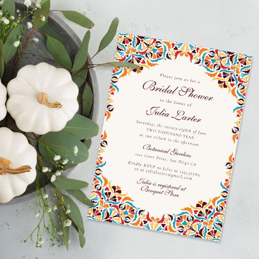 Whimsical Luxe Ivoor Bloemen Stijl Border Wedding Kaart