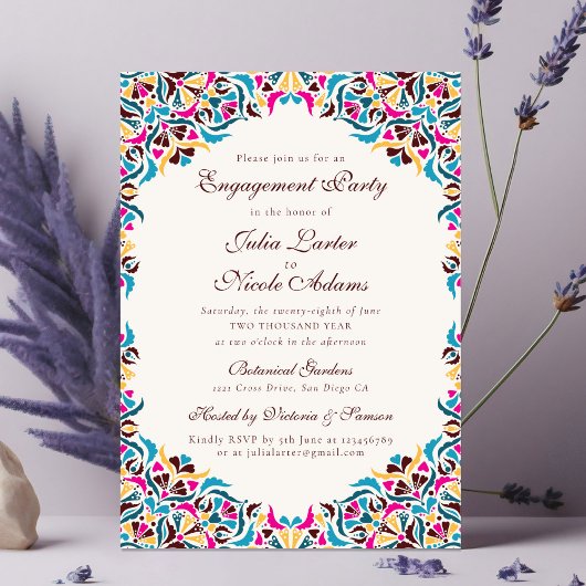 Whimsical Luxe Ivoor Bloemen Stijl Border Wedding Kaart