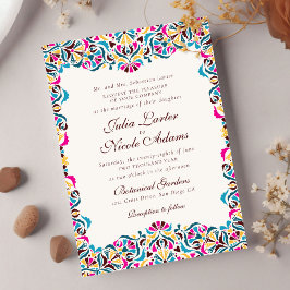 Whimsical Luxe Ivoor Bloemen Stijl Border Wedding Kaart