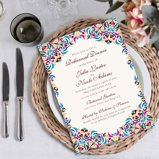 Whimsical Luxe Ivoor Bloemen Stijl Border Wedding Kaart